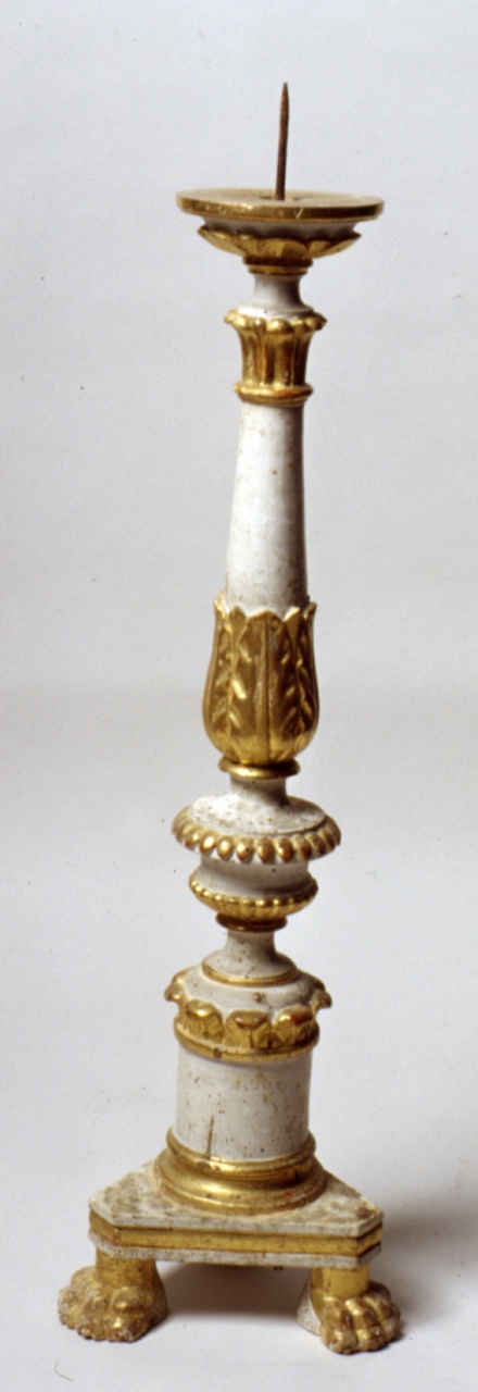 candeliere d'altare, serie - ambito ligure (inizio sec. XIX)