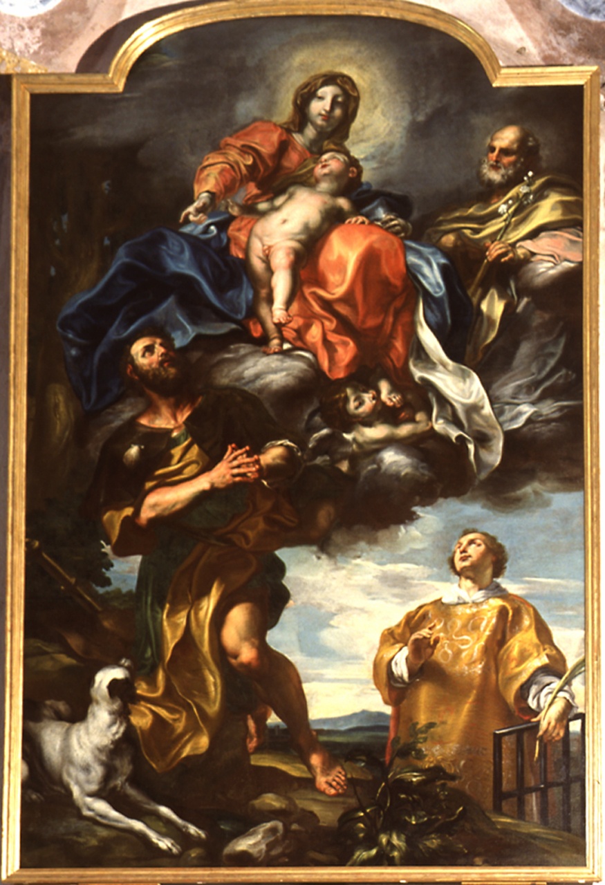Apparizione della Madonna (dipinto, opera isolata) di De Ferrari Lorenzo (sec. XVIII)