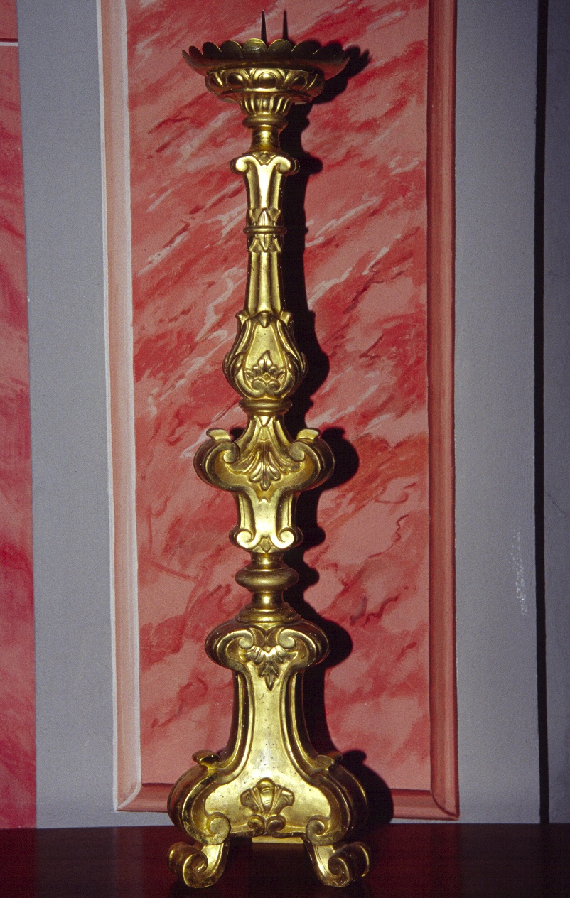 candeliere d'altare, serie - bottega ligure (secondo quarto sec. XIX)