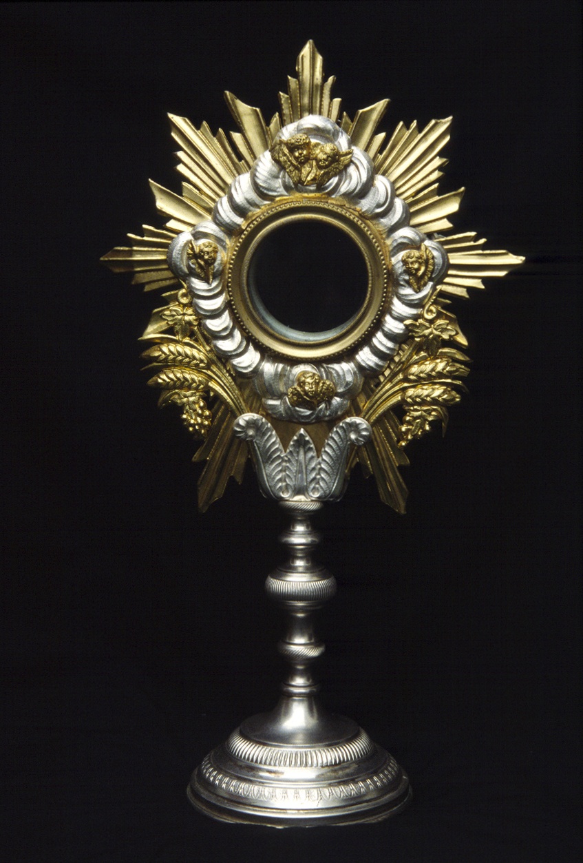 ostensorio - a raggiera, opera isolata - manifattura ligure (seconda metà sec. XIX)