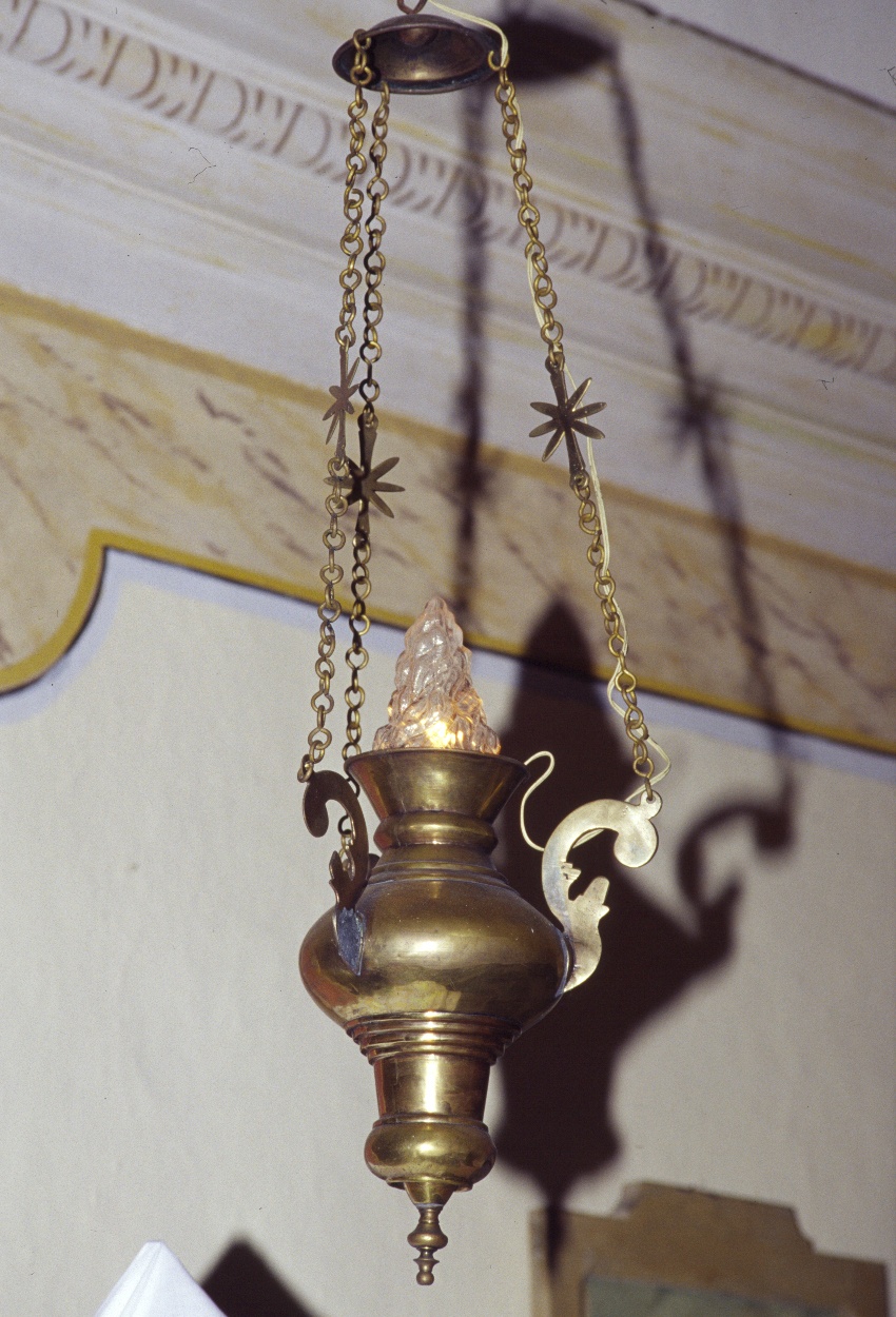 lampada pensile, opera isolata - PRODUZIONE LIGURE (fine/inizio secc. XIX/ XX)