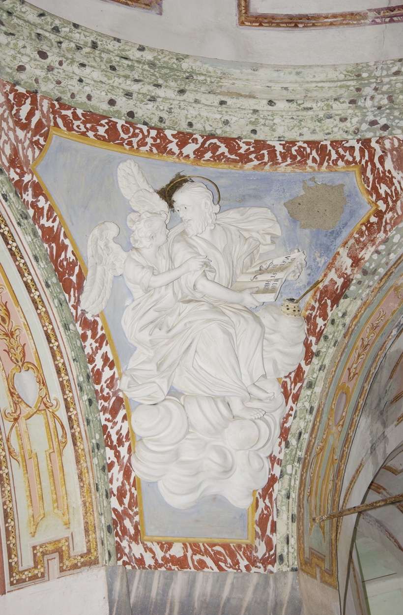 San Matteo e l'angelo (decorazione plastica, elemento d'insieme) - PRODUZIONE LIGURE (primo quarto sec. XIX)