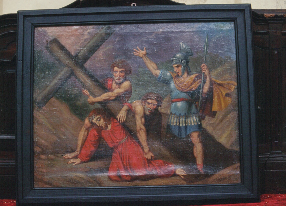 Cristo cade sotto la croce (Via Crucis, ciclo) - ambito ligure (prima metà sec. XIX)