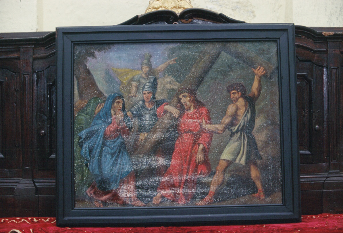 Cristo incontra la Madonna sulla via del Calvario (Via Crucis, ciclo) - ambito ligure (prima metà sec. XIX)