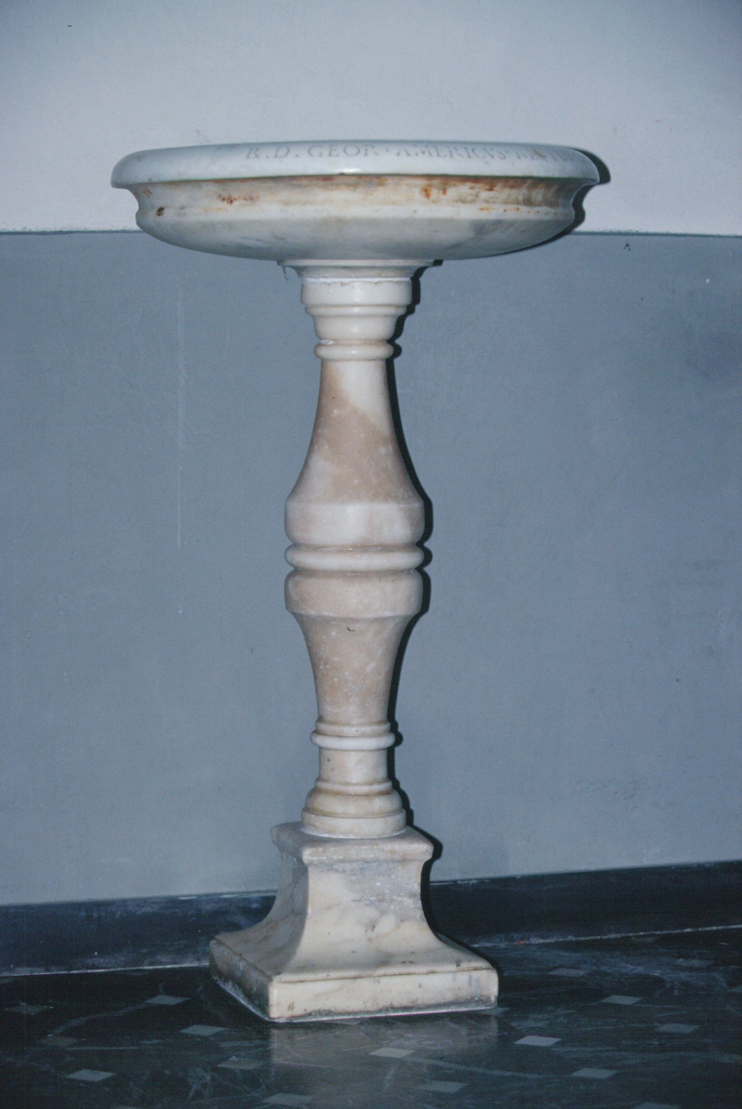 acquasantiera - a fusto, opera isolata - ambito ligure (seconda metà sec. XVII)