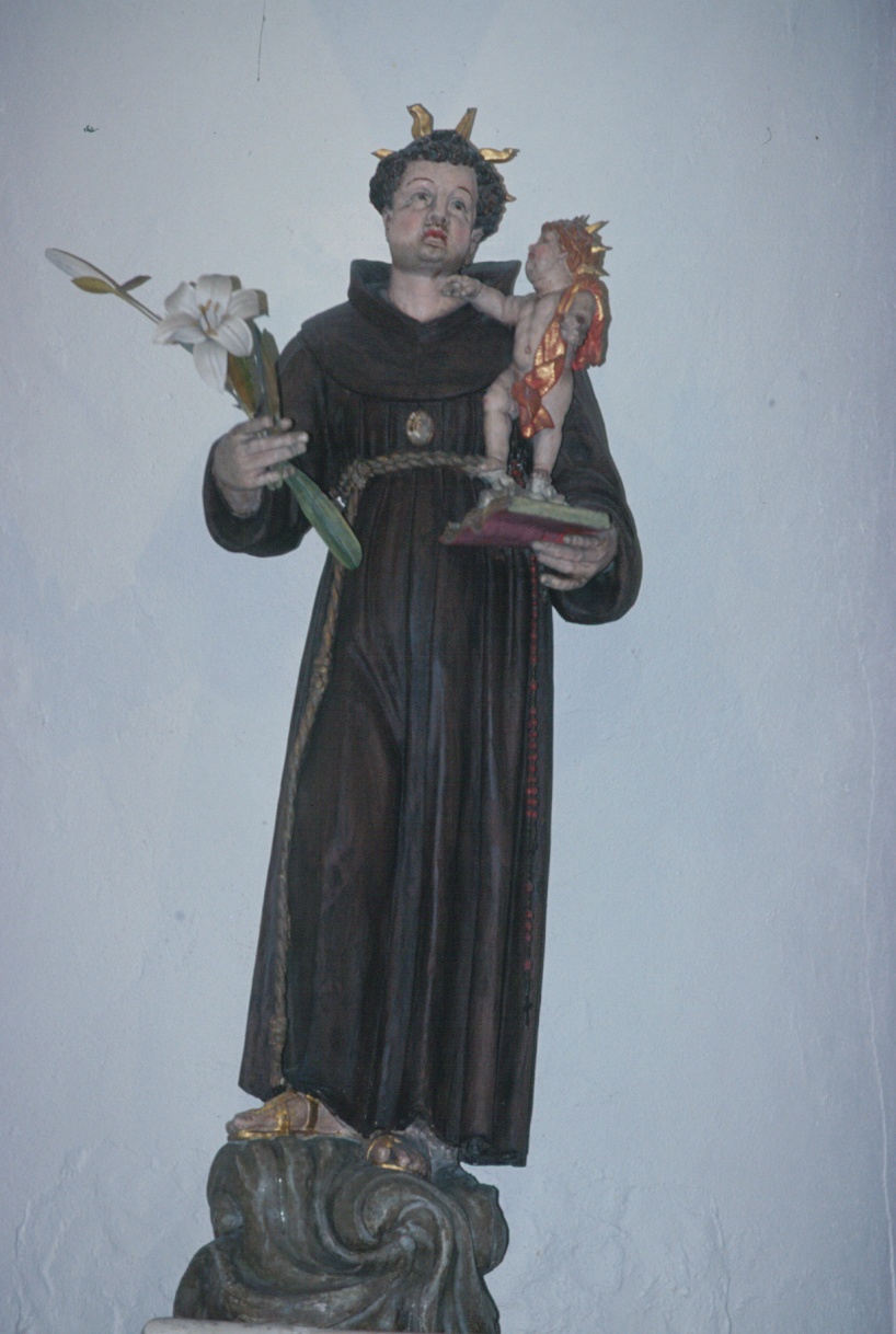 Sant'Antonio da Padova con il bambino (statua, opera isolata) - ambito ligure (seconda metà sec. XVII)