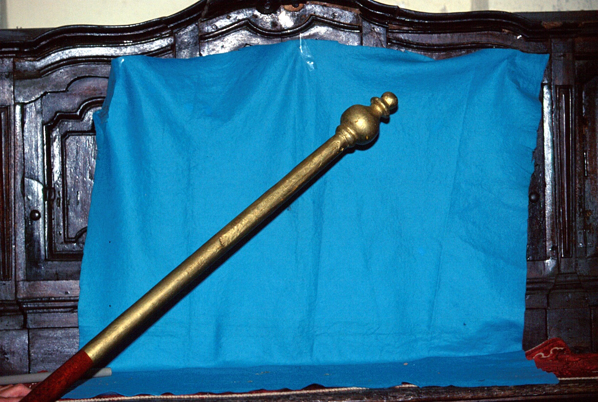 asta di baldacchino processionale, serie - ambito ligure (inizio sec. XIX)