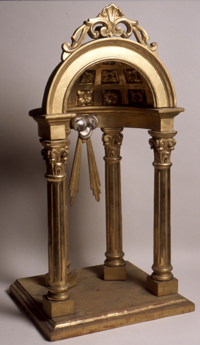 tronetto per esposizione eucaristica - a tempietto, opera isolata - ambito ligure (sec. XIX)