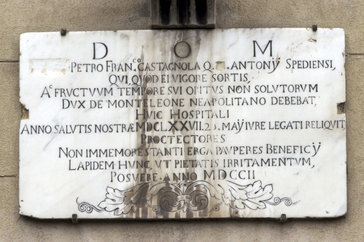 lapide, elemento d'insieme - bottega ligure (inizio sec. XVIII)