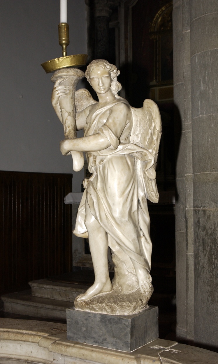 angelo reggitorcia (statua, opera isolata) di Moisé Domenico (metà sec. XVIII)