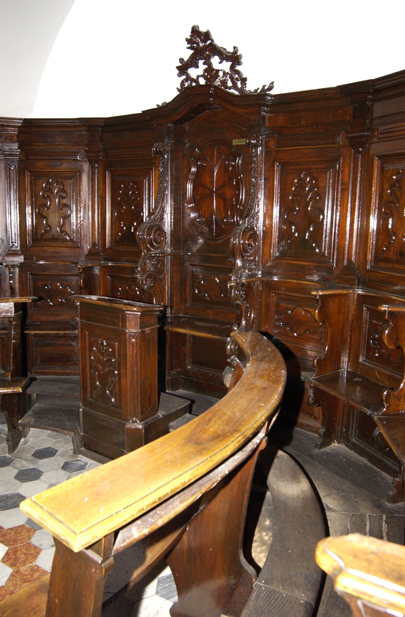 stalli del coro, insieme - PRODUZIONE LIGURE (seconda metà sec. XVIII)