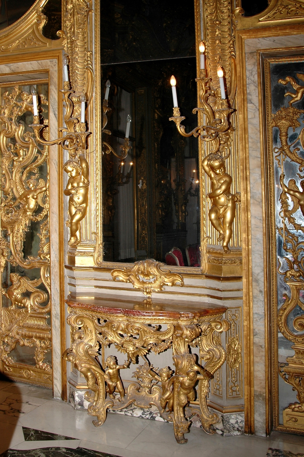 console con specchiera, serie di Crosa di Vergagni Giuseppe (secondo quarto sec. XX)