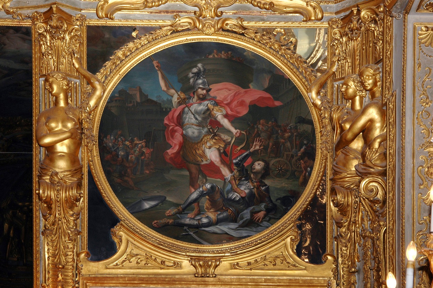 Enea uccide Turno (dipinto, opera isolata) di De Ferrari Lorenzo (secondo quarto sec. XVIII)