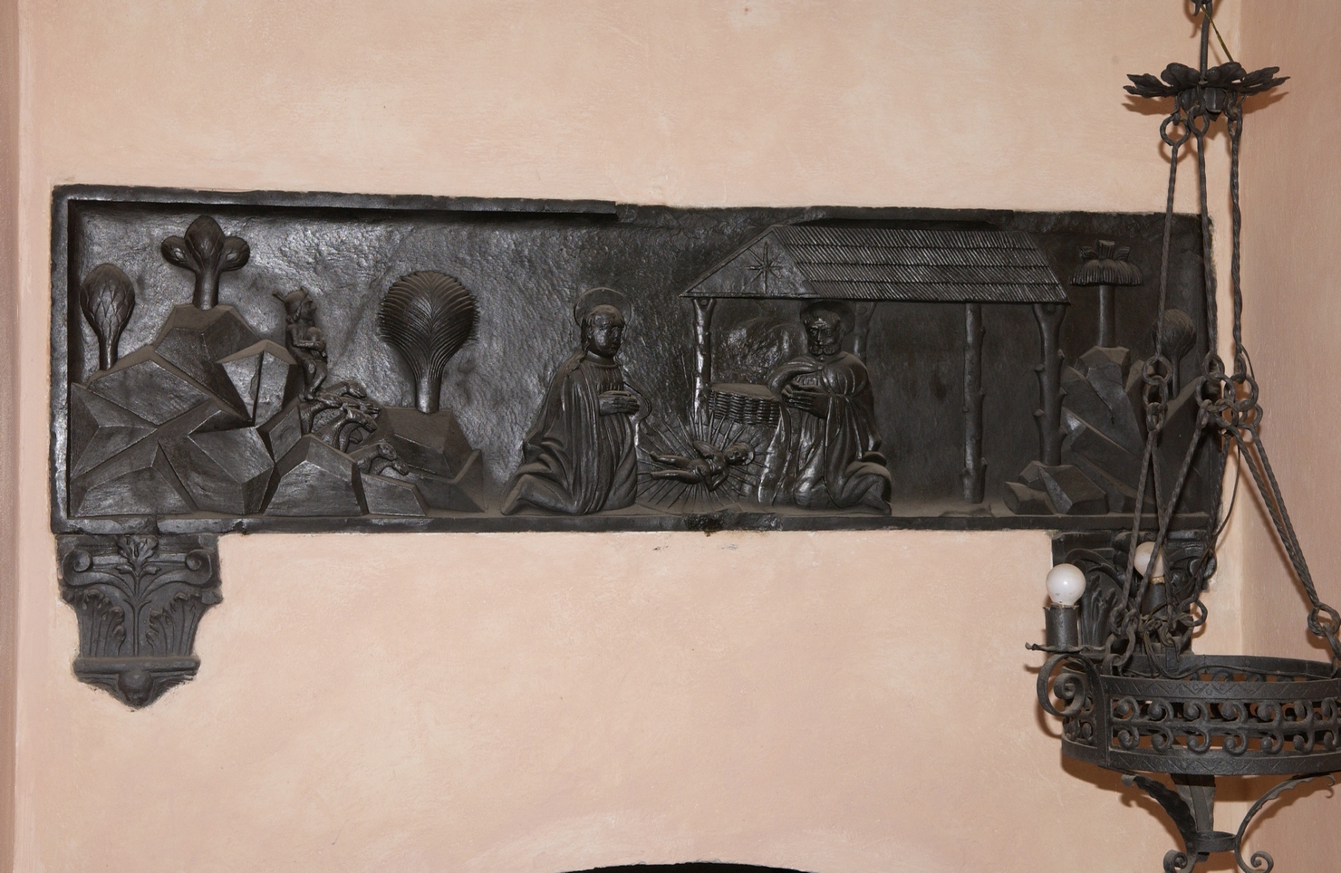 Natività di Gesù (sovrapporta, opera isolata) - ambito ligure (fine/inizio secc. XV/ XVI)