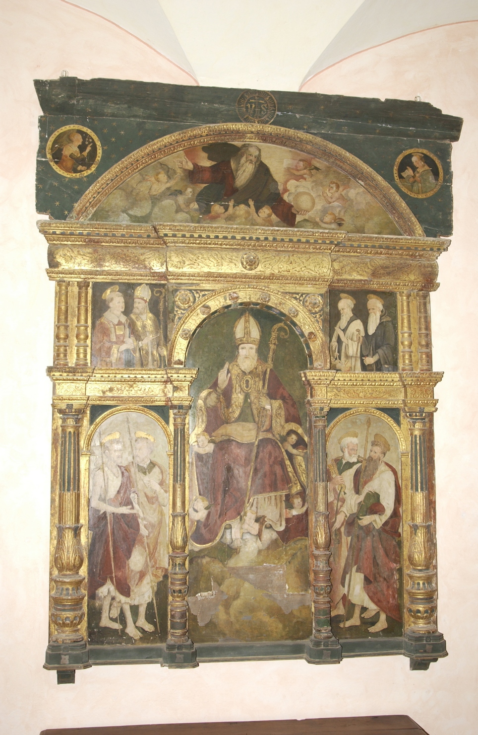 San Mauro/ Santi (polittico, opera isolata) di De Rossi Raffaele, De Rossi Giulio (terzo quarto sec. XVI)