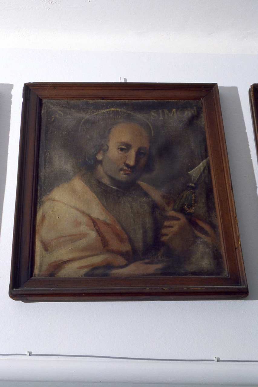 SAN SIMONE APOSTOLO (dipinto, insieme) - ambito ligure (fine/inizio secc. XVI/ XVII)