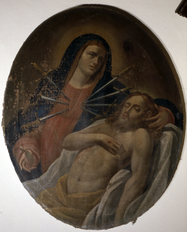 Madonna Addolorata con Cristo morto (dipinto, opera isolata) - ambito ligure (sec. XVII)