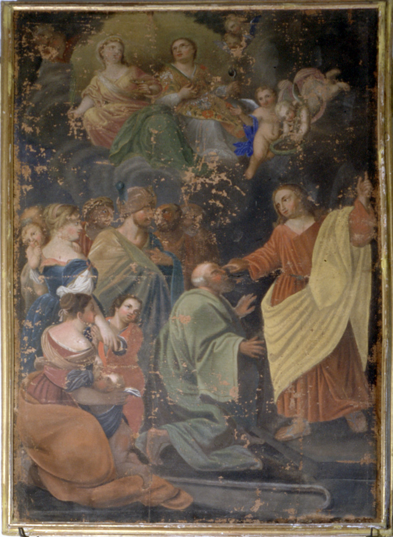 Cristo ridona la vista al cieco nato (dipinto, opera isolata) - ambito ligure (fine/inizio secc. XVII/ XVIII)