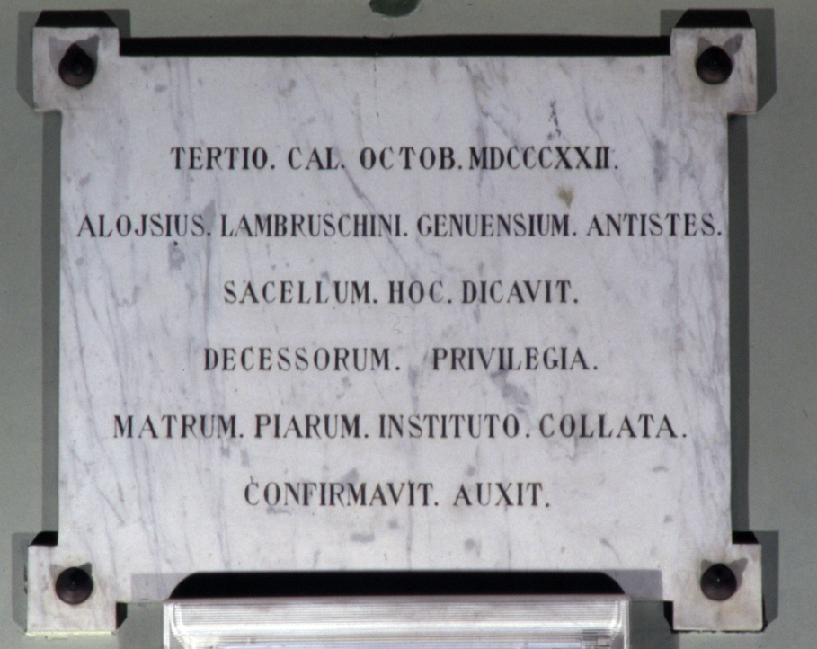 lapide documentaria, opera isolata - ambito ligure (sec. XIX)