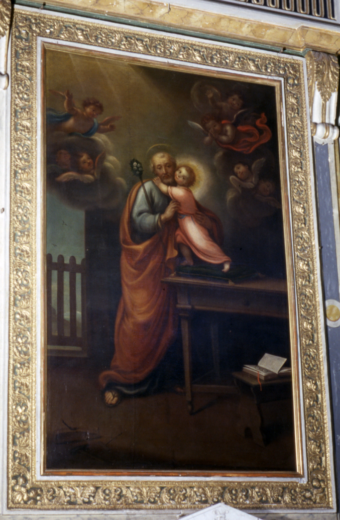 San Giuseppe e Gesù Bambino (dipinto, opera isolata) - ambito ligure (sec. XIX)