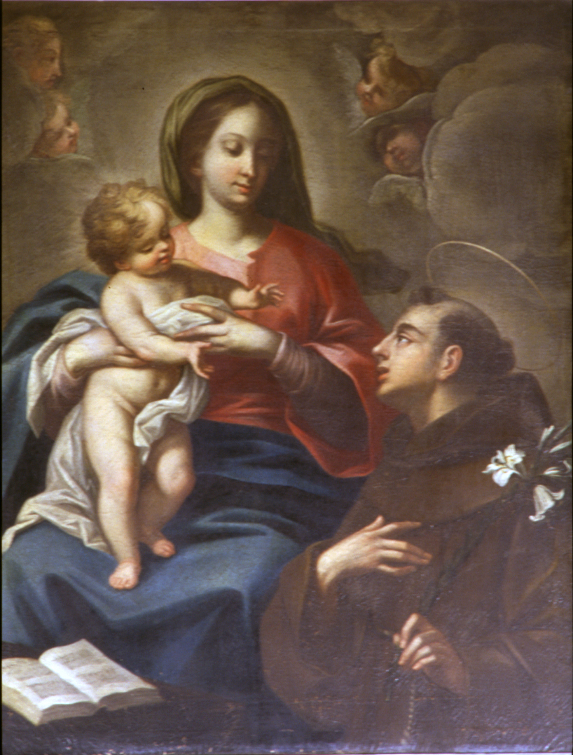 Madonna con Bambino e Sant'Antonio (dipinto, opera isolata) - ambito ligure (sec. XIX)