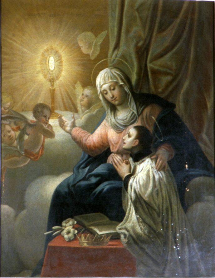 Madonna con Bambino/ San Luigi Gonzaga (dipinto, opera isolata) - ambito ligure (sec. XIX)