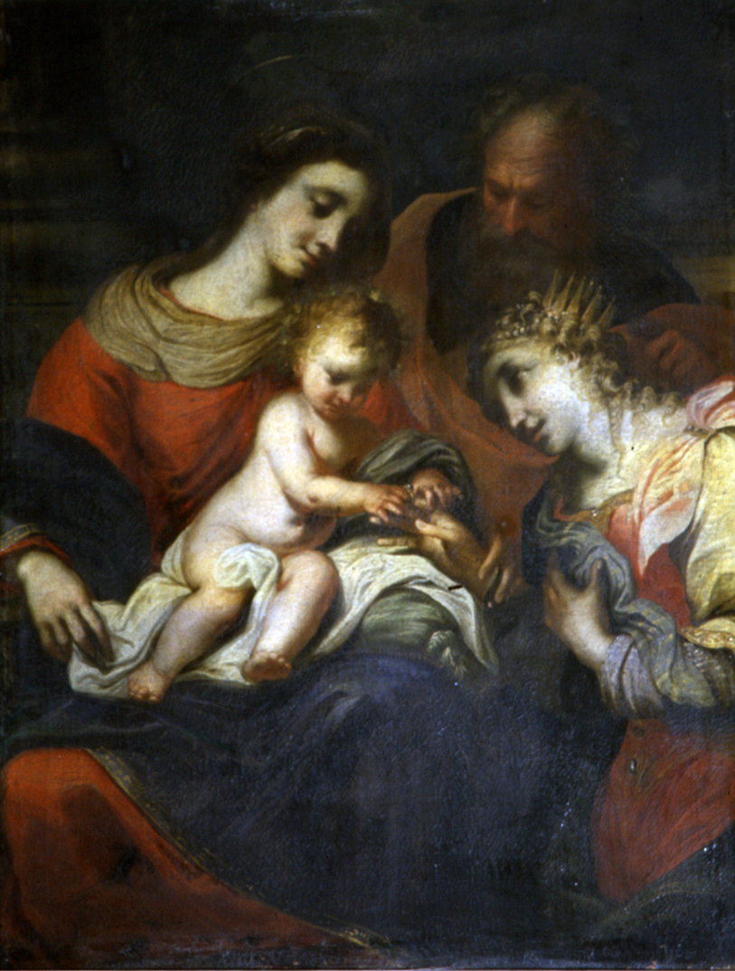 Sacra Famiglia con Santa Caterina d'Alessandria (dipinto, opera isolata) - ambito ligure (sec. XIX)