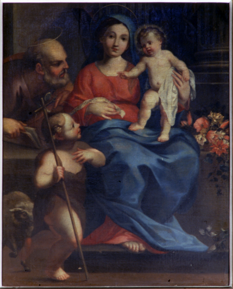 Sacra Famiglia con San Giovanni Battista bambino (dipinto, opera isolata) - ambito ligure (sec. XIX)