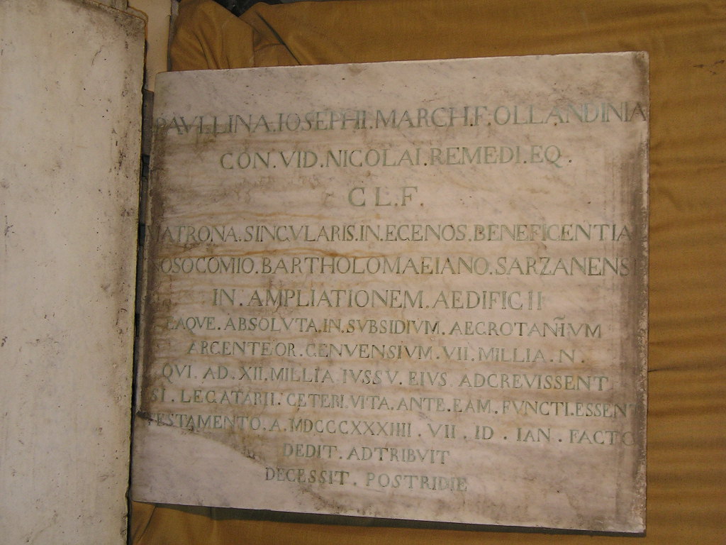 lapide, opera isolata - PRODUZIONE LIGURE (secondo quarto sec. XIX)