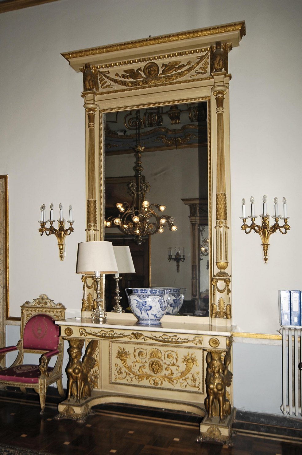 console con specchiera, opera isolata - ambito genovese (prima metà sec. XIX)