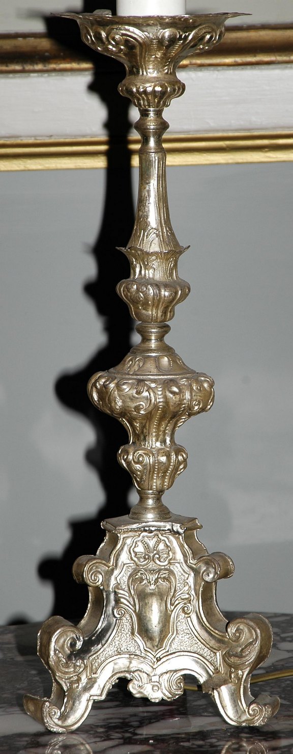 candeliere d'altare, serie - ambito genovese (prima metà sec. XIX)