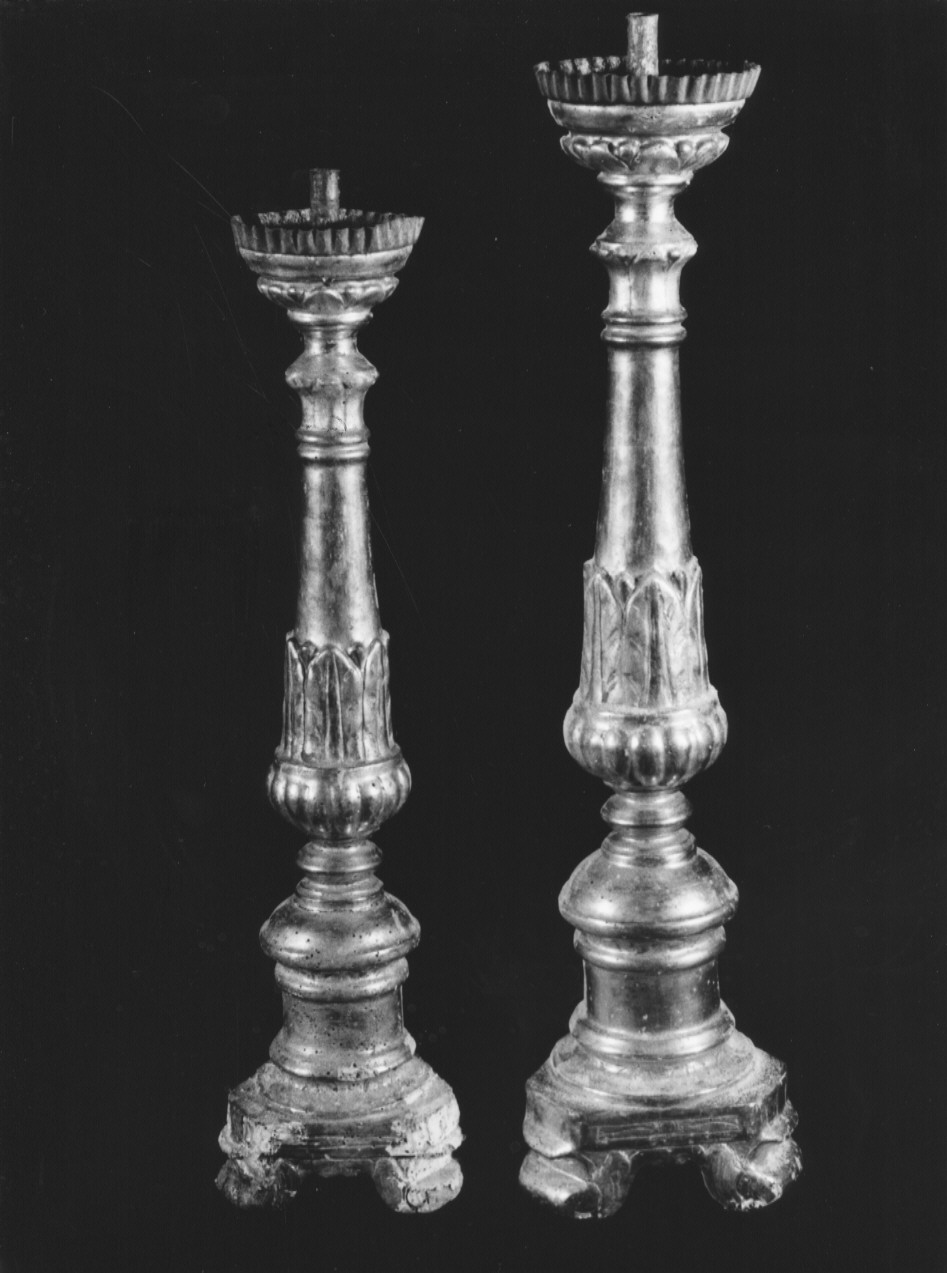 candeliere d'altare, serie - ambito ligure (?) (sec. XIX)