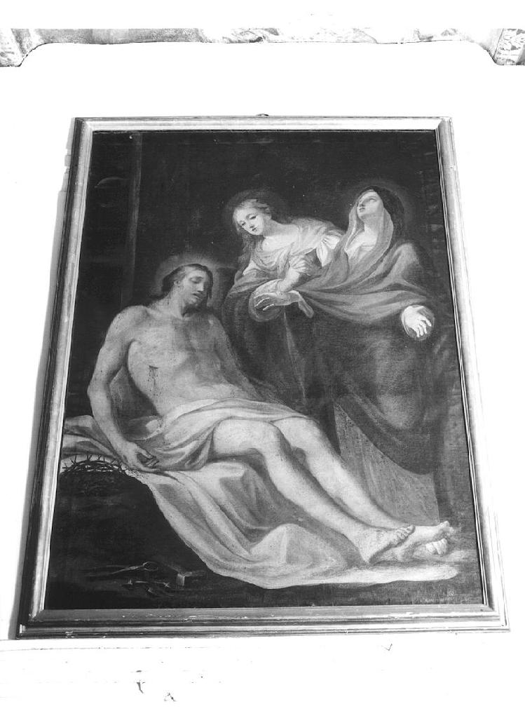 COMPIANTO SUL CRISTO MORTO (dipinto, opera isolata) di Scotto Francesco (attribuito) (fine/inizio secc. XVIII/ XIX)