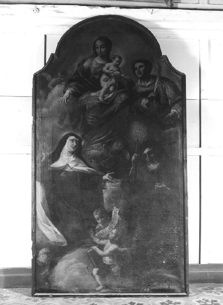 MADONNA DEL CARMELO/ SANTI (dipinto, opera isolata) di Campora Francesco (attribuito), Delle Piane Giovanni Maria detto Mulinaretto (cerchia) (sec. XVIII)