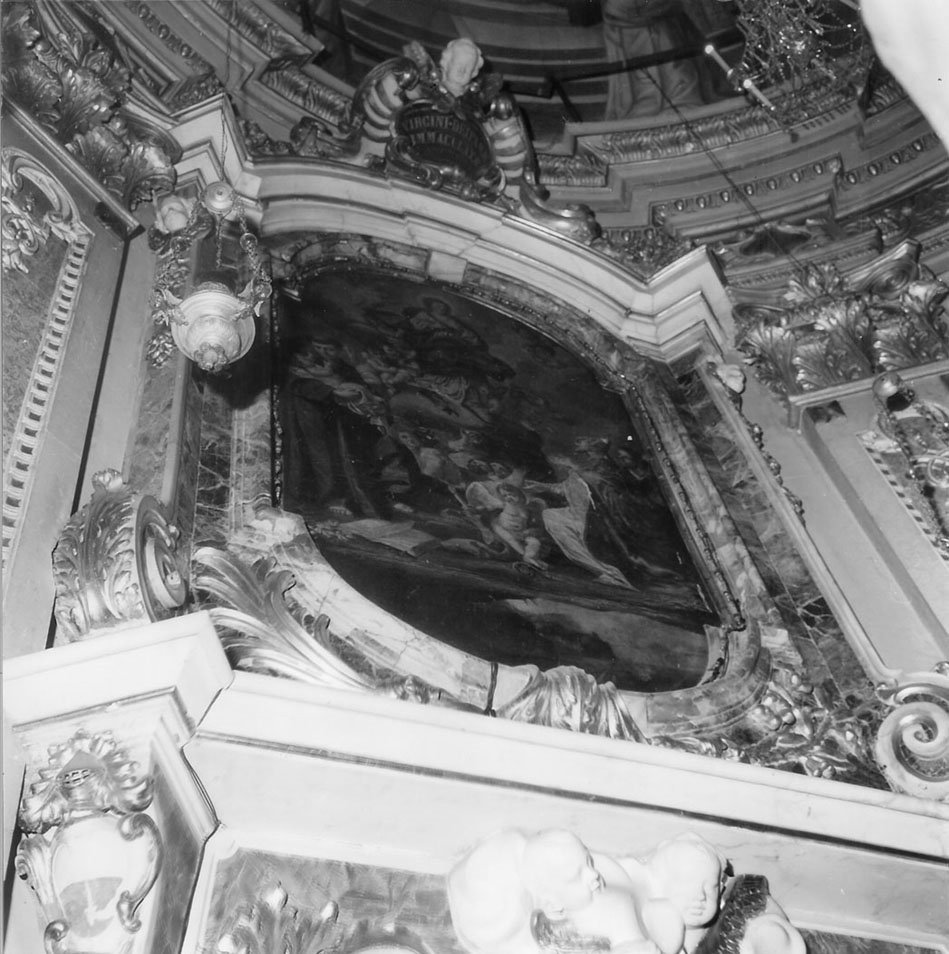 angeli/ stemma (cornice, elemento d'insieme) - manifattura ligure (sec. XVIII)