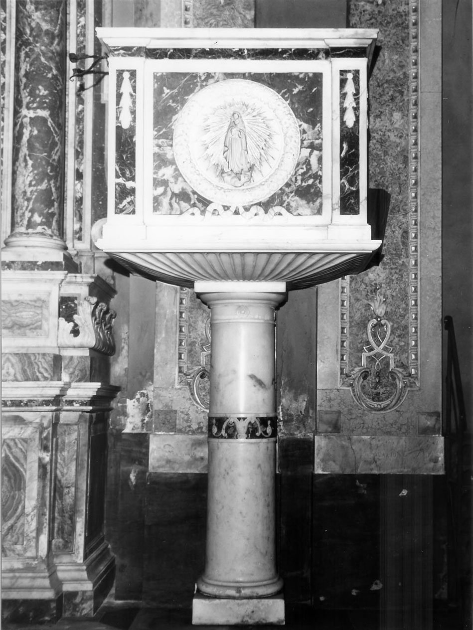 Madonna/ simboli mariani (pulpito, opera isolata) - manifattura ligure (seconda metà sec. XIX)