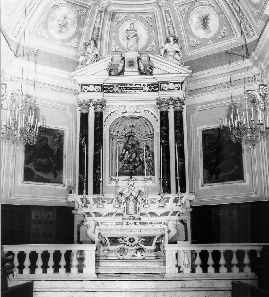 motivi decorativi a volute/ cherubini (altare maggiore, insieme) - manifattura ligure (secc. XVIII/ XIX)