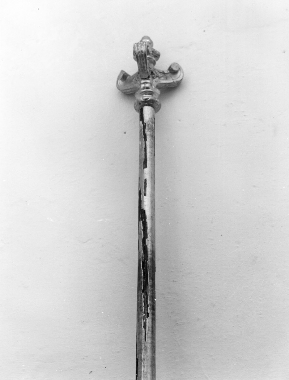 asta di baldacchino processionale, serie - bottega ligure (prima metà sec. XIX)