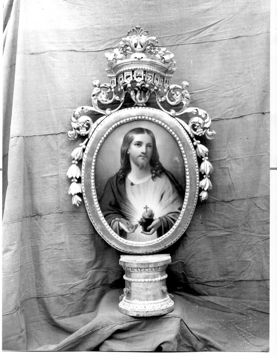 Sacro Cuore di Gesù (tronetto per esposizione eucaristica, opera isolata) - bottega ligure (metà sec. XVIII)