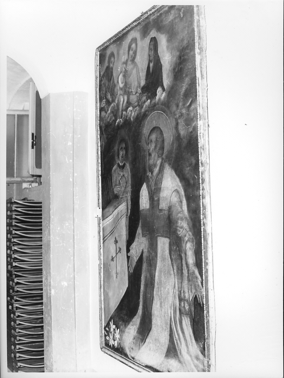 San Filippo Neri ha la visione della Madonna con Bambino (dipinto, opera isolata) - ambito italiano (secc. XVIII/ XIX)