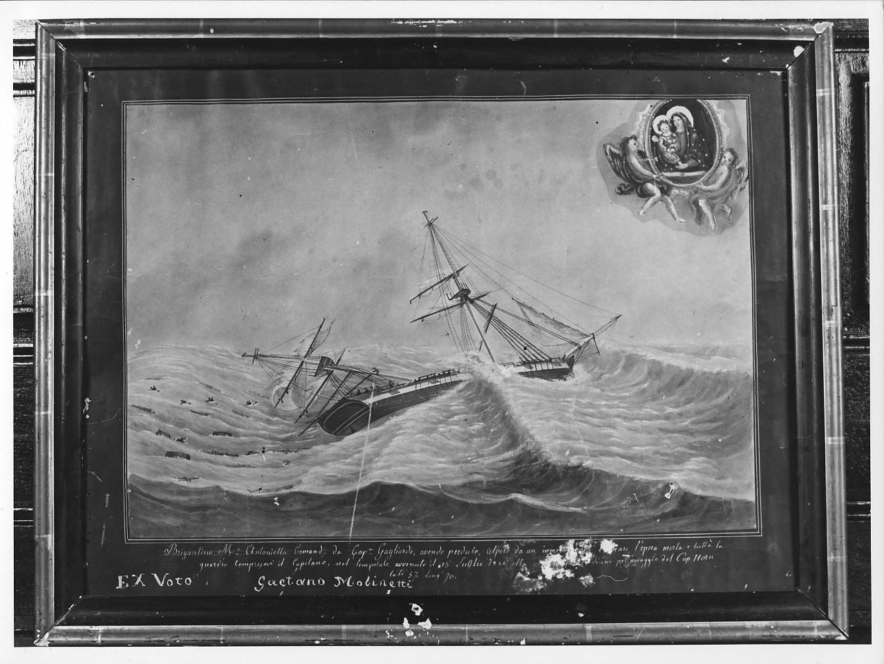 miracolo della Madonna (ex voto, opera isolata) - ambito italiano (sec. XIX)