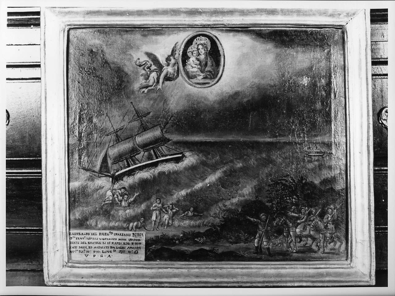 miracolo della Madonna (ex voto, opera isolata) - ambito italiano (sec. XIX)