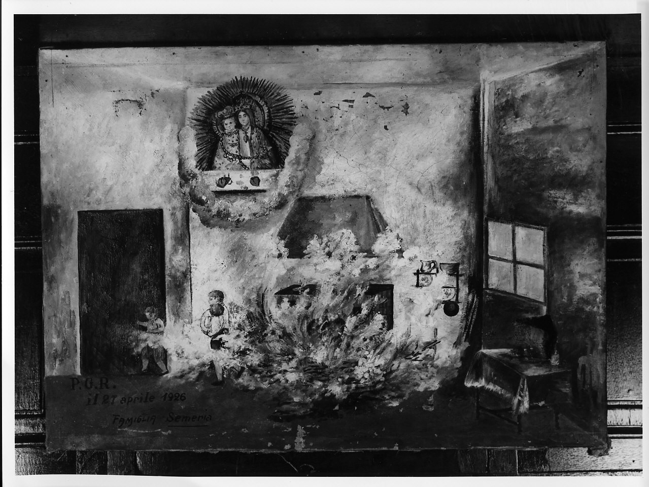 miracolo della Madonna (ex voto, opera isolata) - ambito italiano (sec. XX)