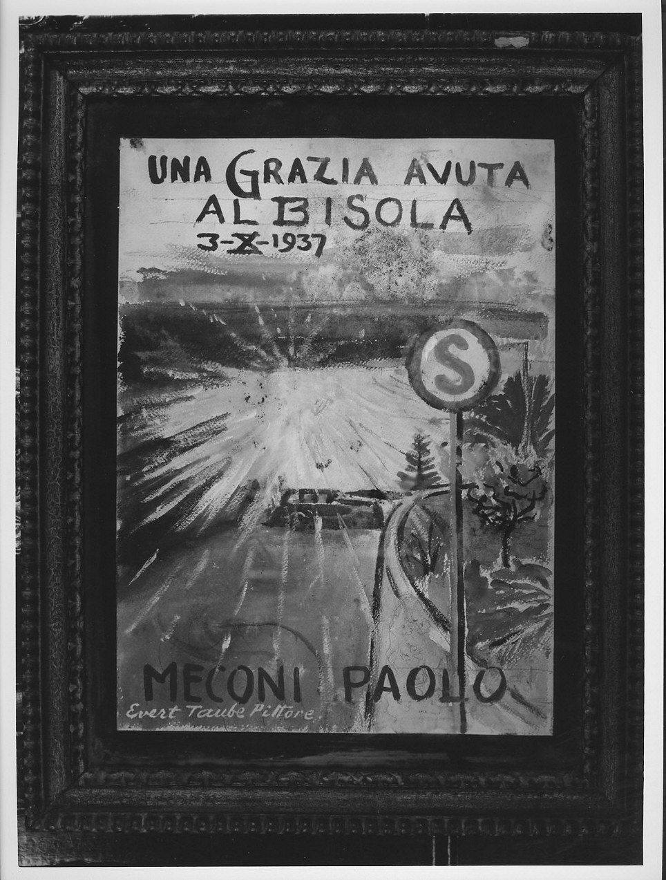 miracolo della Madonna (ex voto, opera isolata) di Taube Evert (prima metà sec. XX)