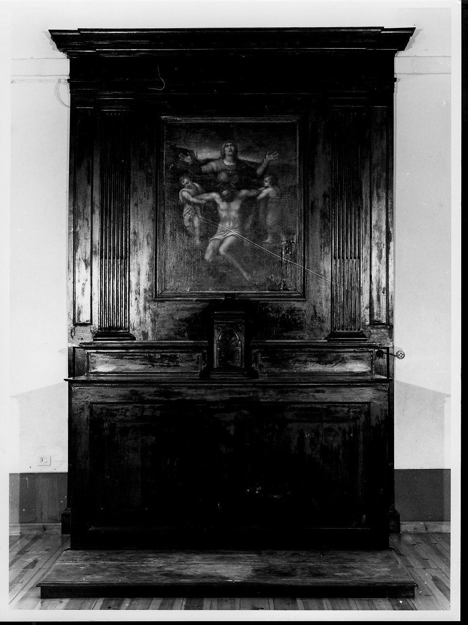 Cristo in pietà sorretto da angeli (altare, insieme) - ambito ligure, bottega ligure (sec. XVII)