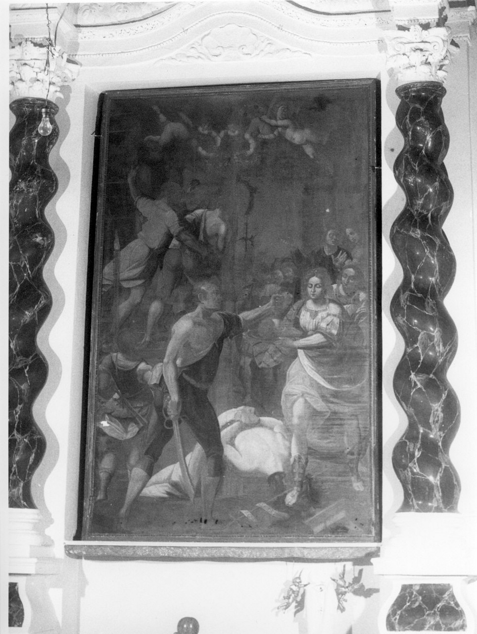 decapitazione di San Giovanni Battista (dipinto, opera isolata) - ambito ligure-toscano (fine/inizio secc. XVI/ XVII)