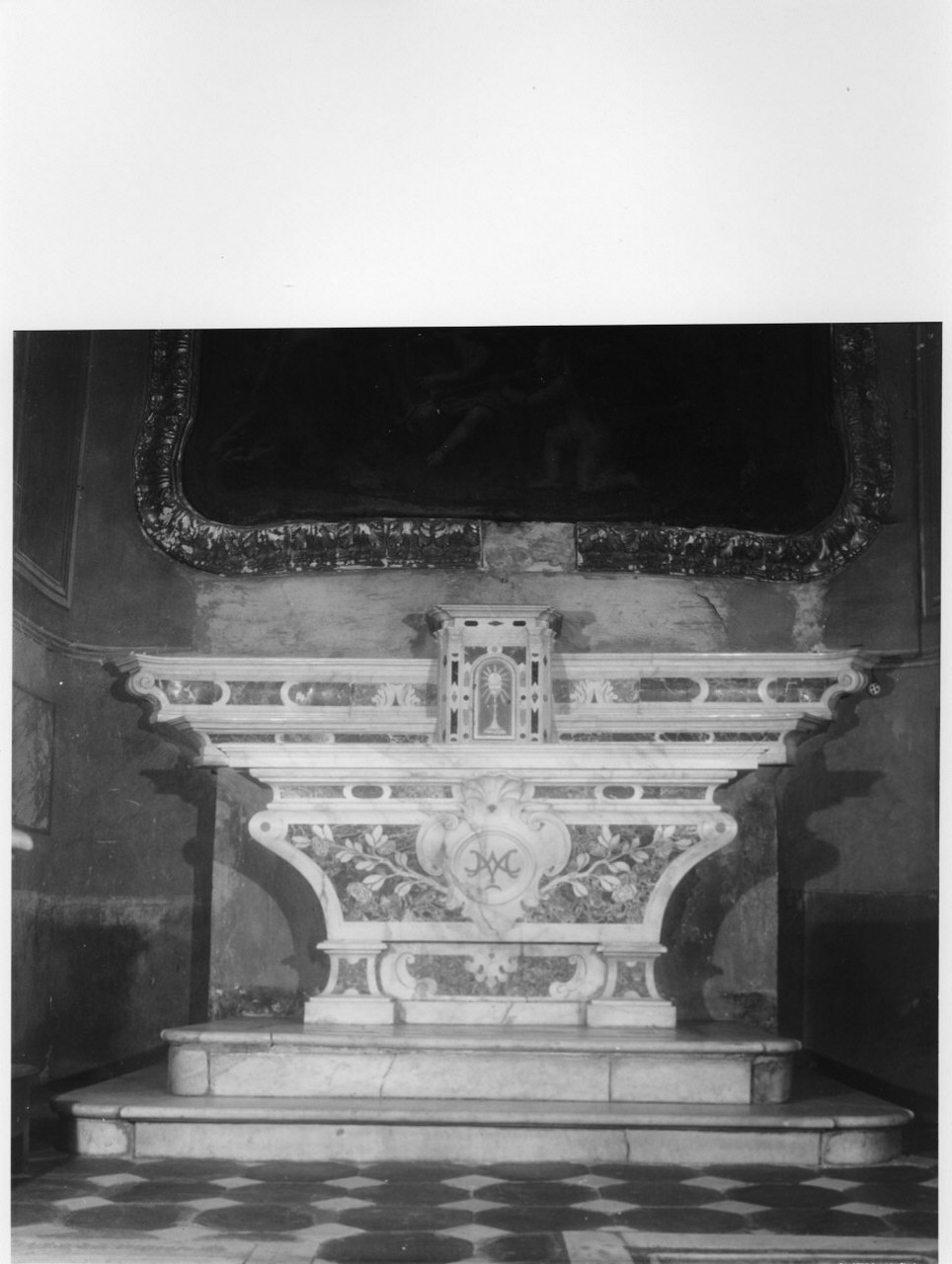 monogramma mariano (altare, opera isolata) - bottega ligure (terzo quarto sec. XVIII)