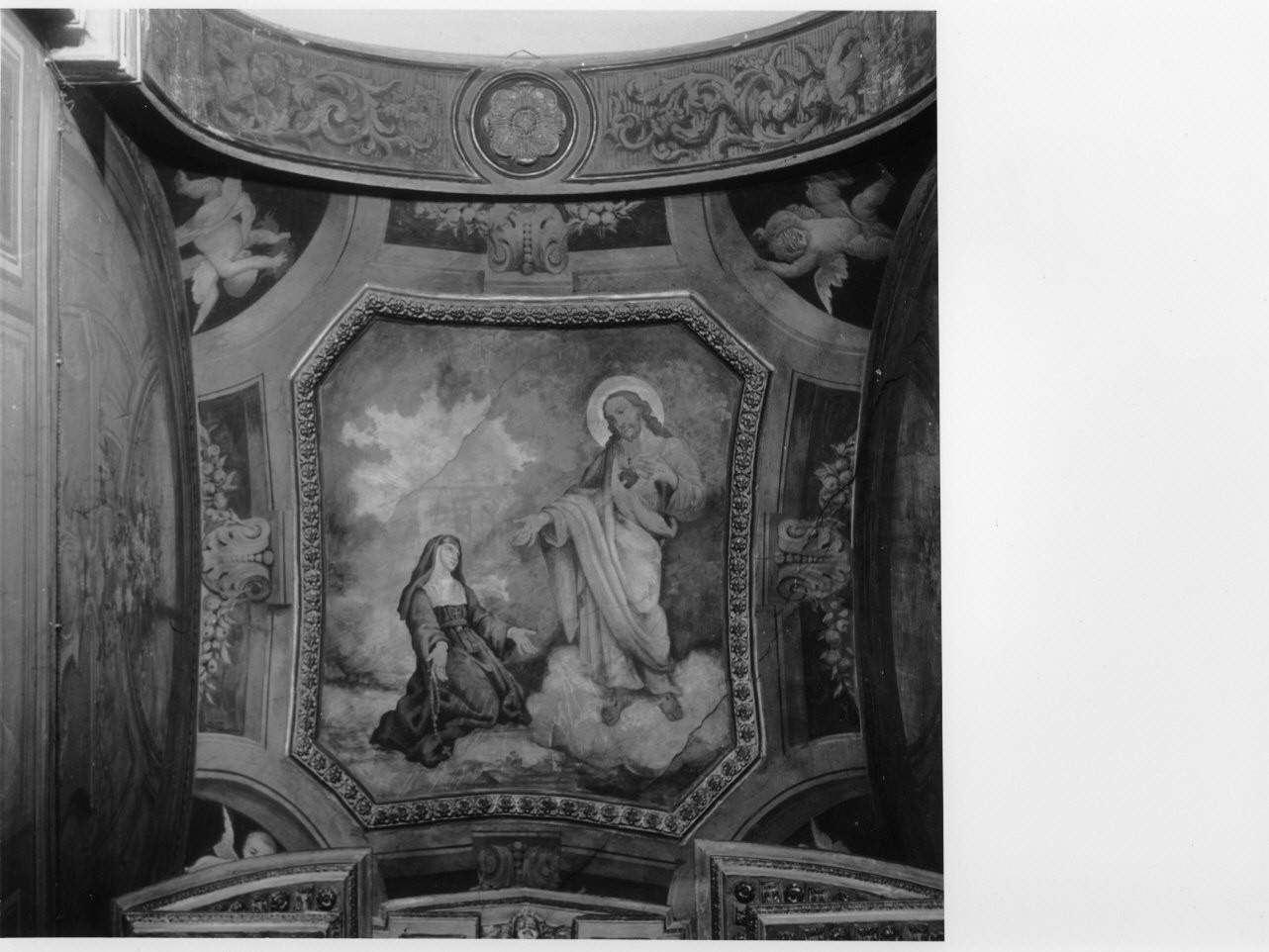 Cristo appare ad una santa (dipinto, opera isolata) - ambito italiano (fine/inizio secc. XIX/ XX)