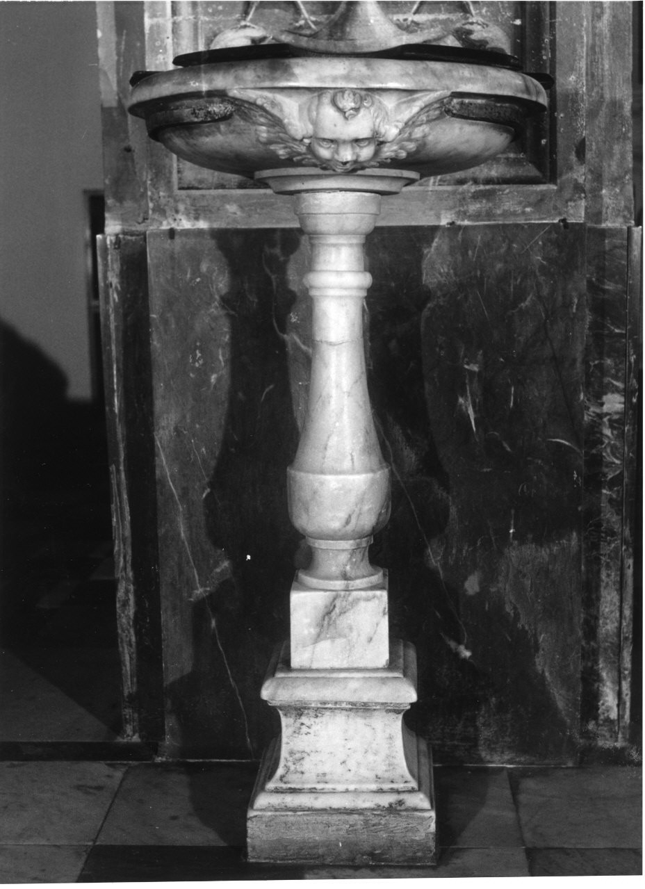 cherubino (acquasantiera - a fusto, opera isolata) - bottega ligure (seconda metà sec. XVII)