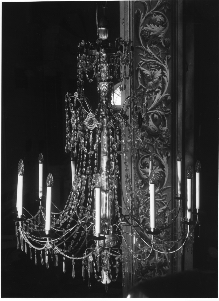 lampadario - a bracci, serie - bottega ligure (fine/inizio secc. XIX/ XX)